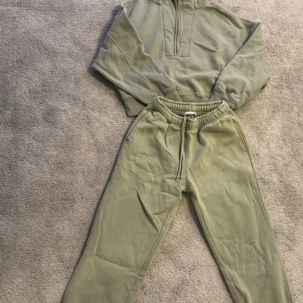 Olive Green Hoodie and Joggers Set